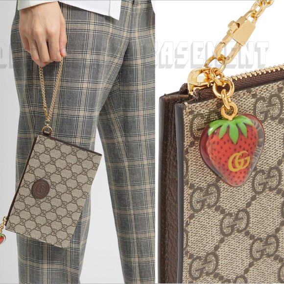 Set of 2 GUCCI bags: Strawberry Wristlet๐ & pink MARMONT Matelasse camera bag๐ - Picture 11 of 15